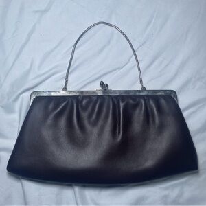 Vintage 1950s ANDE Elegant Brown Leather Clutch Bag